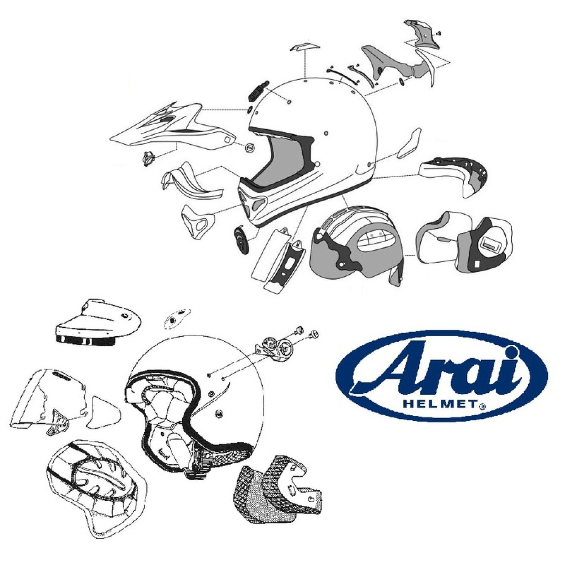 Ventilazione laterale del casco da moto Arai MX-V Metal Offroad