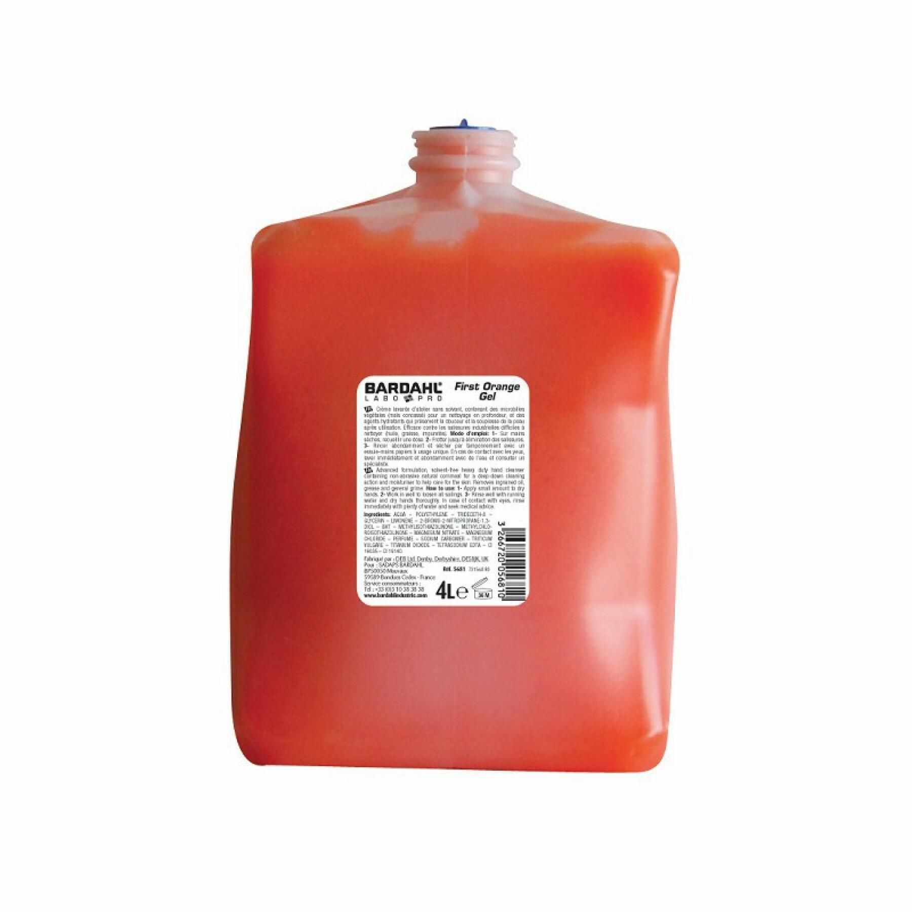 Gel sapone per le mani microsfere di mais Bardahl First Orange 3,8 L
