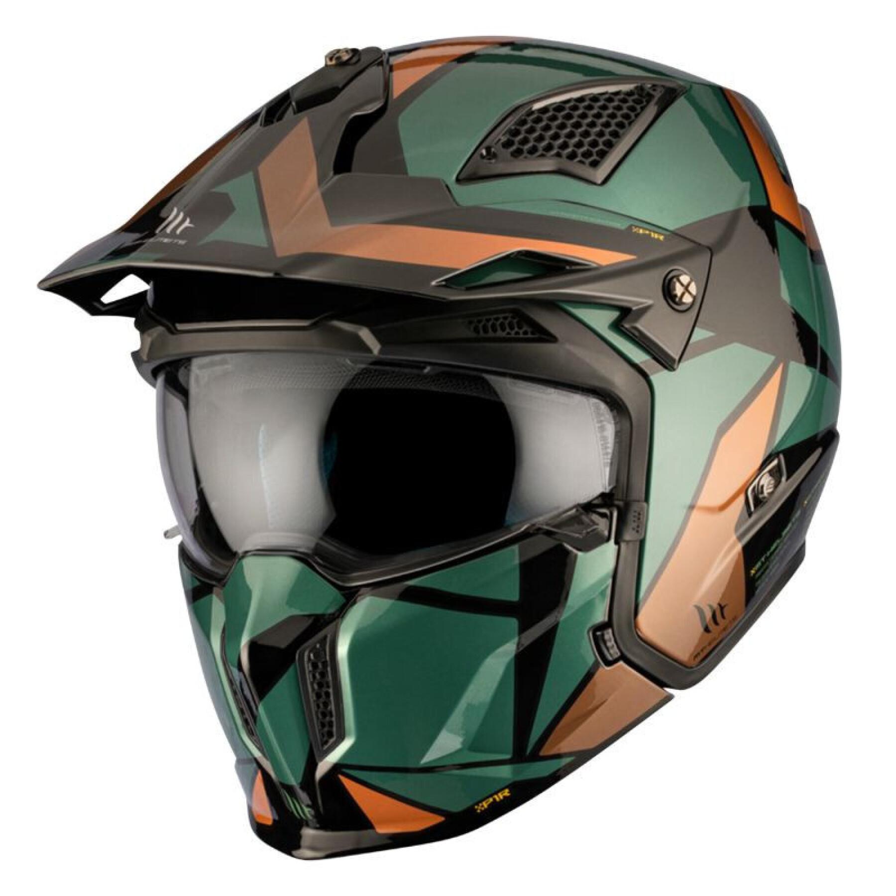 Casco da motocross monoschermo convertibile con mentoniera rimovibile MT Helmets Streetfighter Sv P1R (Ece 22.06)