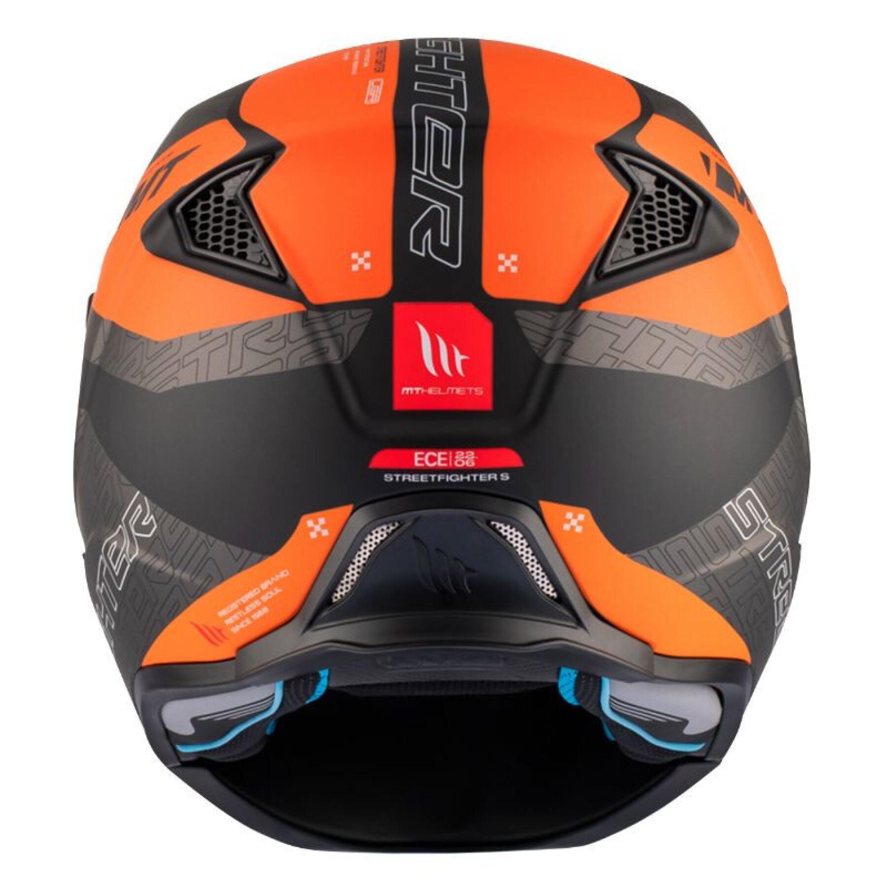 Casco da motocross monoschermo convertibile con mentoniera rimovibile MT Helmets Streetfighter Sv Totem B4 (Ece 22.06)
