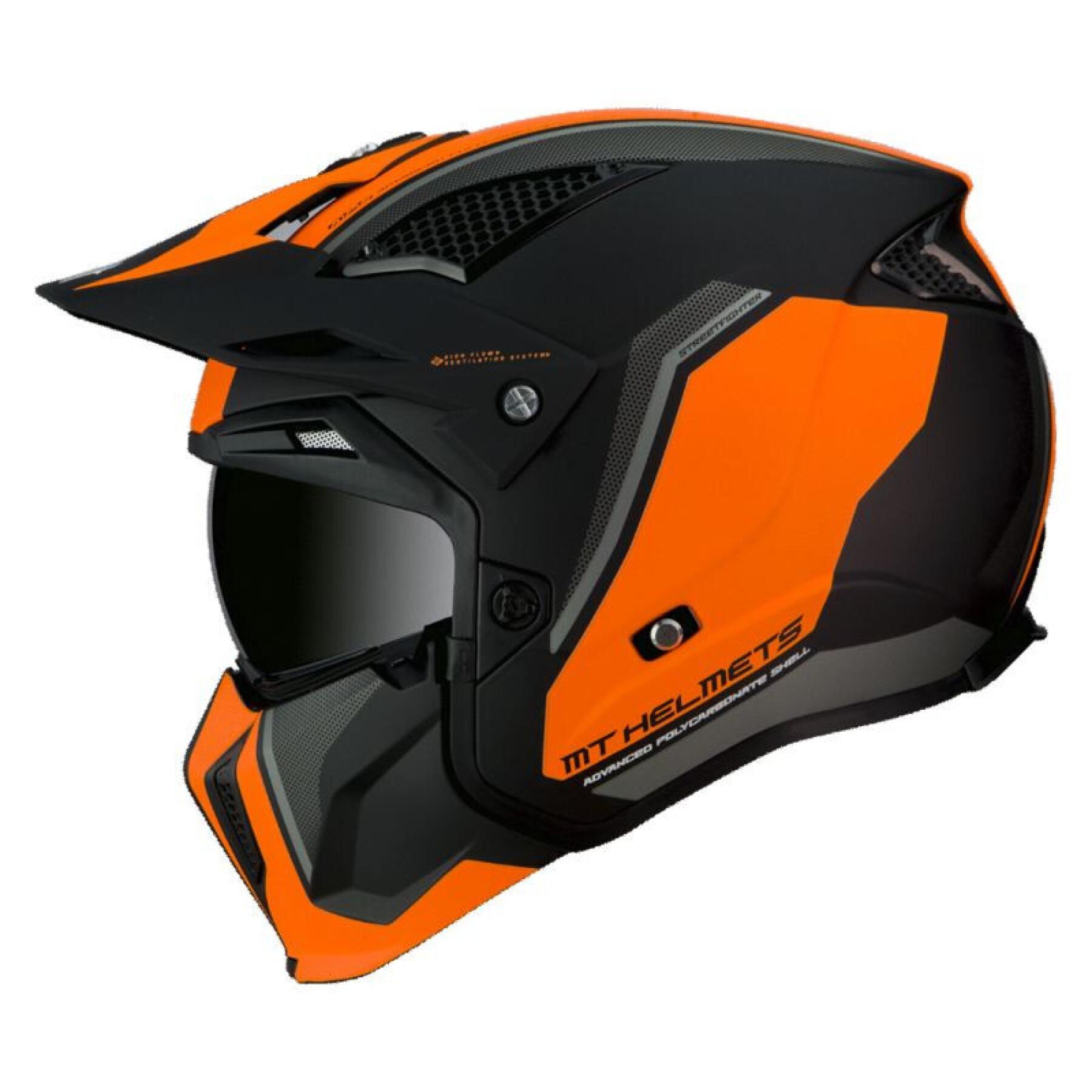 Casco da motocross monoschermo convertibile con mentoniera rimovibile MT Helmets Streetfighter Sv Twin C4 (Ece 22.06)