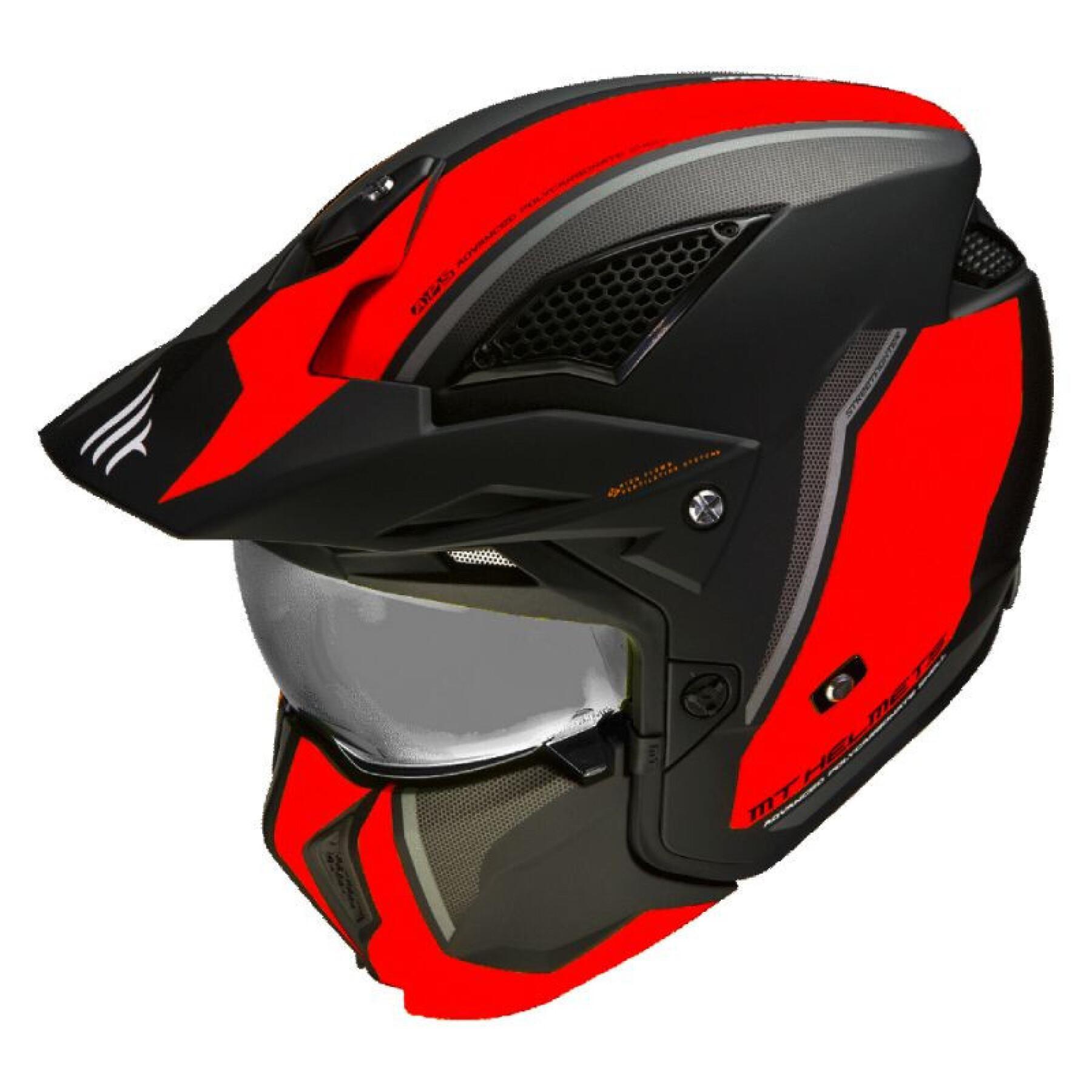 Casco da motocross monoschermo convertibile con mentoniera rimovibile MT Helmets Streetfighter Sv Twin C5 (Ece 22.06)