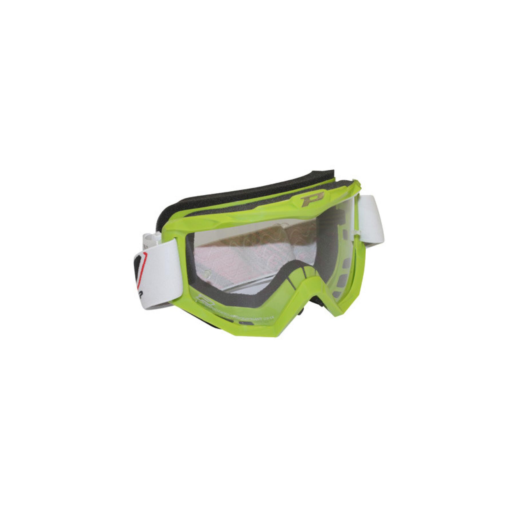 Occhiali da moto cross transparent anti-rayures-anti U.V. compatible avec port lunettes de vue Progrip 3201 Atzaki (Homologue Ac-10170)