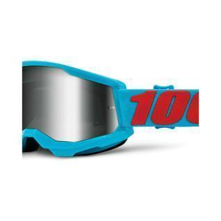 Maschera trasversale per motociclette schermo iridio 100% Strata 2 Summit