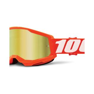 Maschera trasversale per motociclette schermo iridio 100% Strata 2