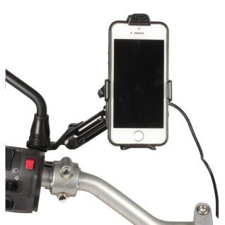 Supporto per smartphone da moto su specchietto retrovisore con caricabatterie Chaft